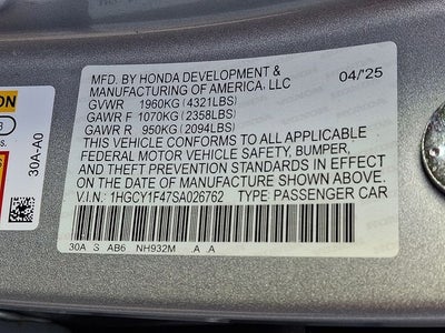 2025 Honda Accord SE